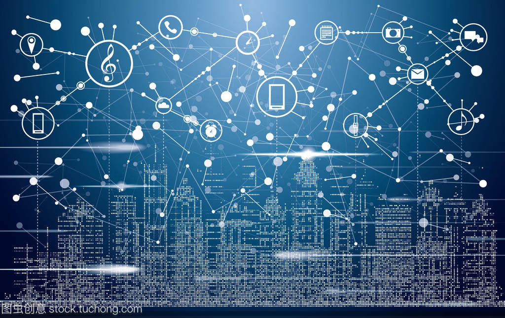 智能城市中的霓虹建筑與網(wǎng)絡(luò)互聯(lián)